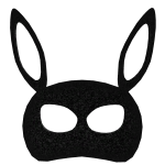 Bling bunny mask in black