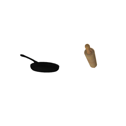 rolling pin frying pan combo