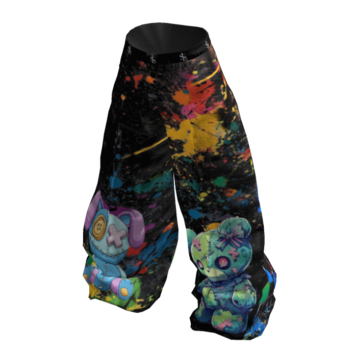 SOLUX - Colorful Graffiti Bear Baggy Pants 