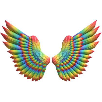 huge rainbow angel wings