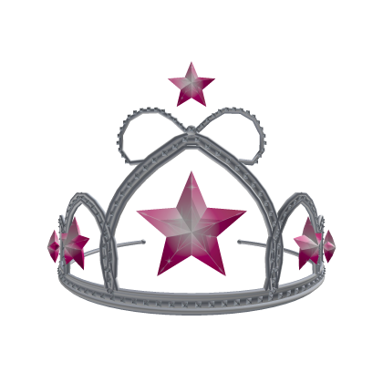Pink Star Tiara Silver Princess Crown