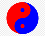 yin yang red bule