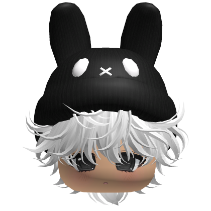 Moe Messy Boy Hair W/ Bunny Hat White