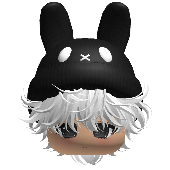 Moe Messy Boy Hair W/ Bunny Hat White