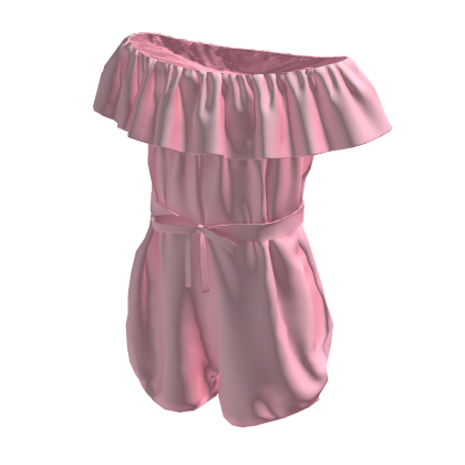Pink Off Shoulder Romper