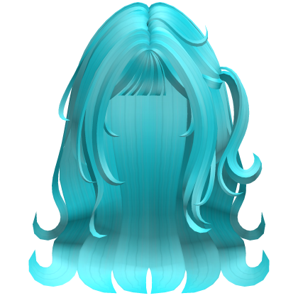 Cute Long Wavy Hair w/ Flipped Ends (Ocean Blue)