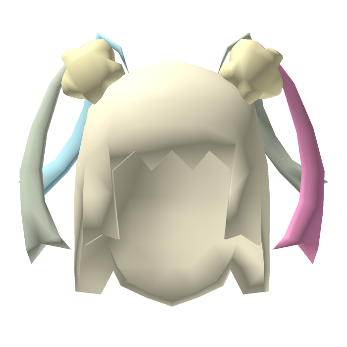 Low Poly Starry Ribbon Pigtails Blonde
