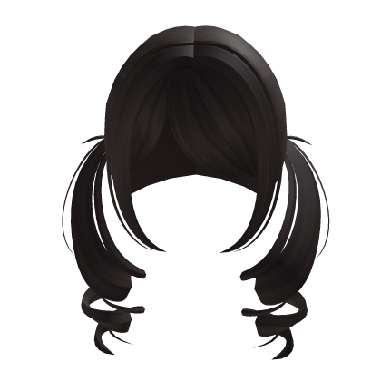 cutesy dollette curly pigtails in dark brown