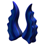 Deep Blue Flora Horns