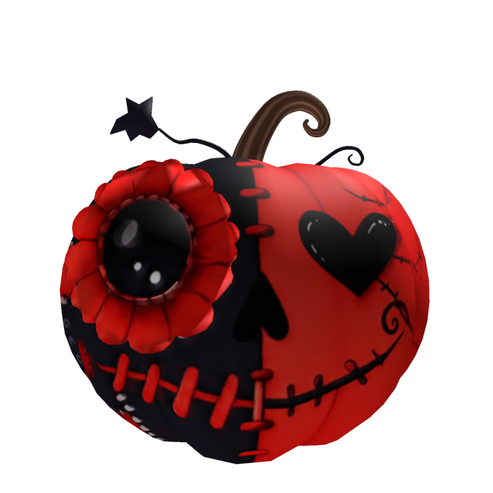 Red Stitched Pumpkin Head