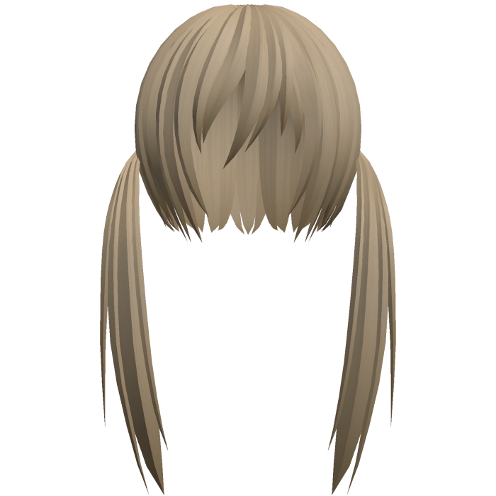 caramel razor cut low pigtails