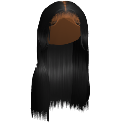 Straight Middle Part Silk Press (Black) thumbnail