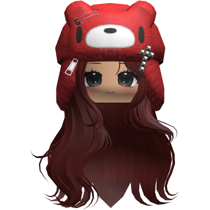 Fuzzy Bear Ushanka Flowy Long Hair (Red)