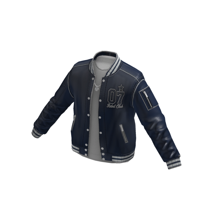 Varsity Letterman Jacket w/ Patch (Navy)
