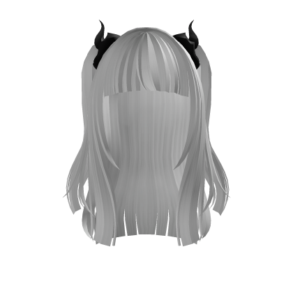 Liz-kyun Rizu Horns Twin Tails Silver White Roblox item