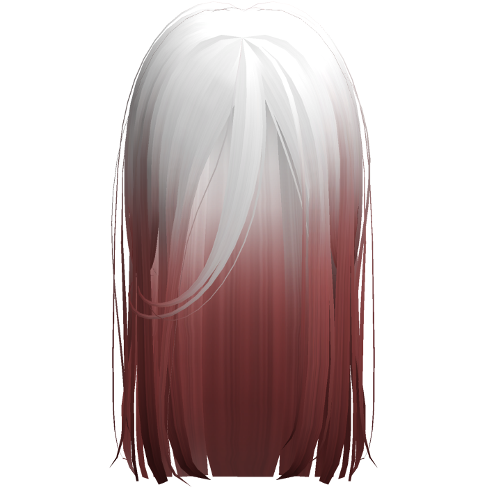 Long Messy Goth Horror Hair In White Red