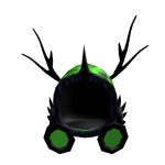 green Plasma dominus hood with antlers