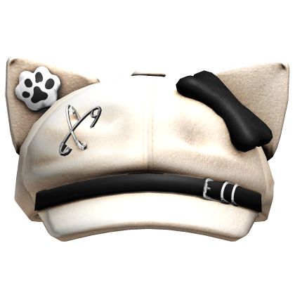 Beige Kawaii Cat Beret