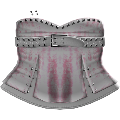 goth emo vkei studded belt dress white & pink