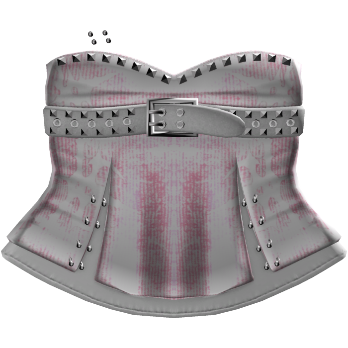 goth emo vkei studded belt dress white & pink