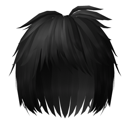 Black Fluffy Curtain Bangs Boy Roblox item