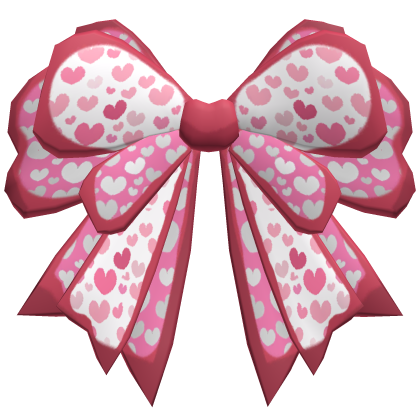 Pink Cute Hearts Hair Bow Roblox item
