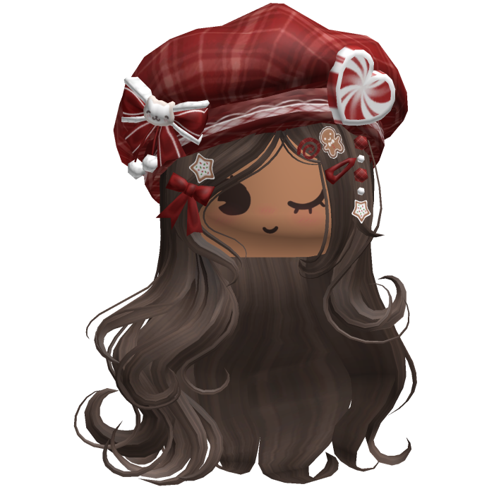 ♡ Christmas Swirls w/ Beret (Brown)