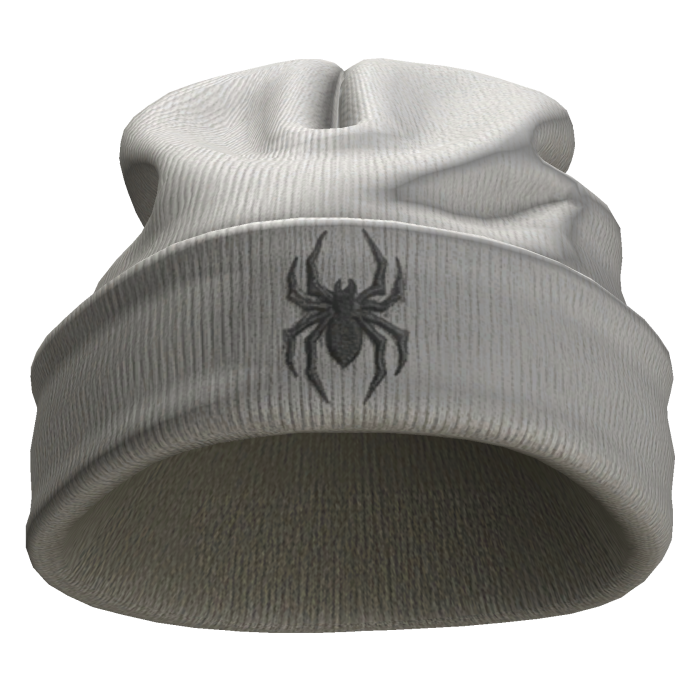 Y2K White and Black Spider Beanie
