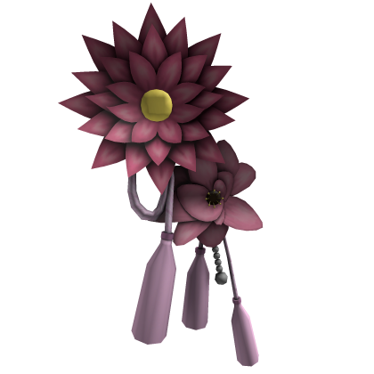 Pink flower pin hair Roblox item