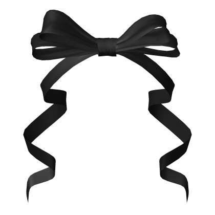 Hair Ribbon Bow Black Satin Cutesy Dolly Pony Cute Roblox item