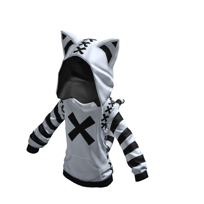 Kitty Hoodie Reverse Monochrome