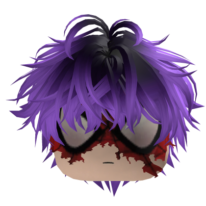 Y2K Purple Hair with Spider-Man Mask Emo Roblox item