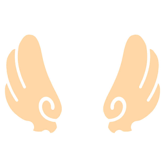 ♡ Cute Upward Sticker Angel Wings in Orange