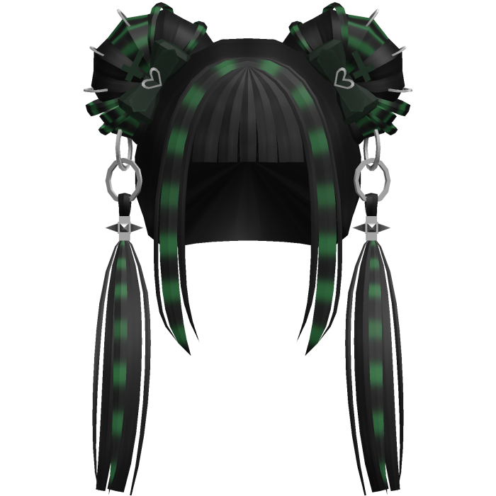 Gothic Twin Tails In Black & green