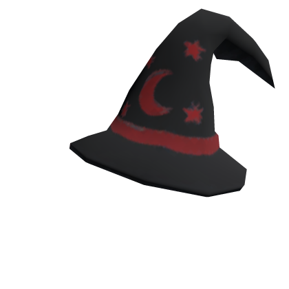 Black Crimson Red Wizard Hat