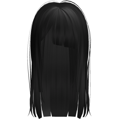Black Long Messy Goth Short Bangs Horror Hair