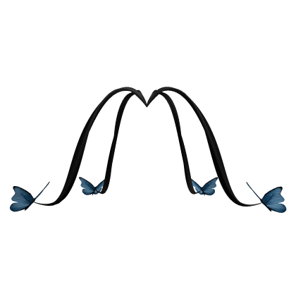 ♡ Black Hair Strands/Extensions w Butterflies🦋 ♡ Roblox item