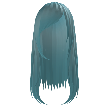 long sideswept emo hair blue Roblox item