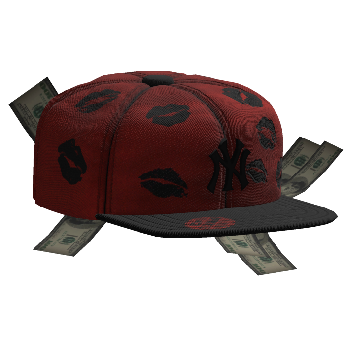 Sideswept Fitted Red Money Cap