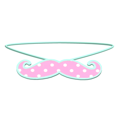 hot pink cyan tumblr polka moustache necklace 3.0 Roblox item