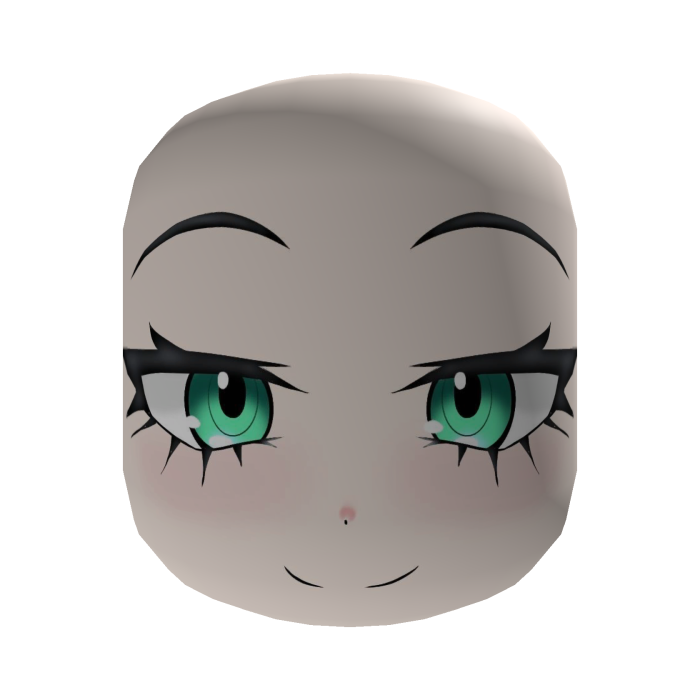 Happy Blushing Face With Cute Green Eyes