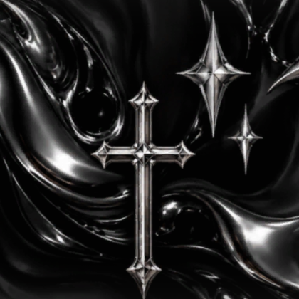 Chrome Black Crosses Metal Y2K Background