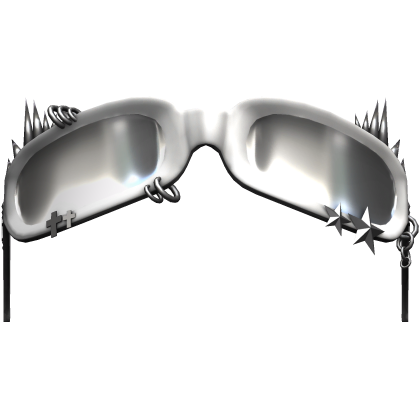 (raised) white spiky emo y2k glasses