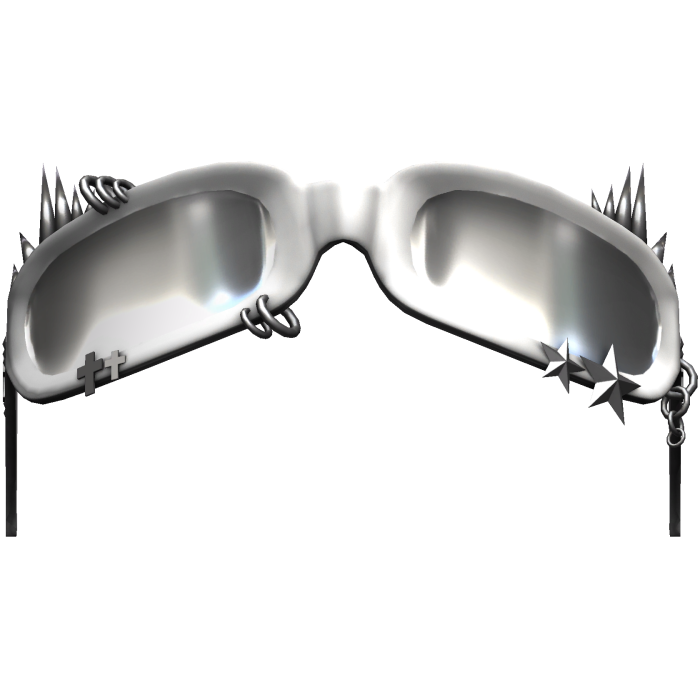 (raised) white spiky emo y2k glasses