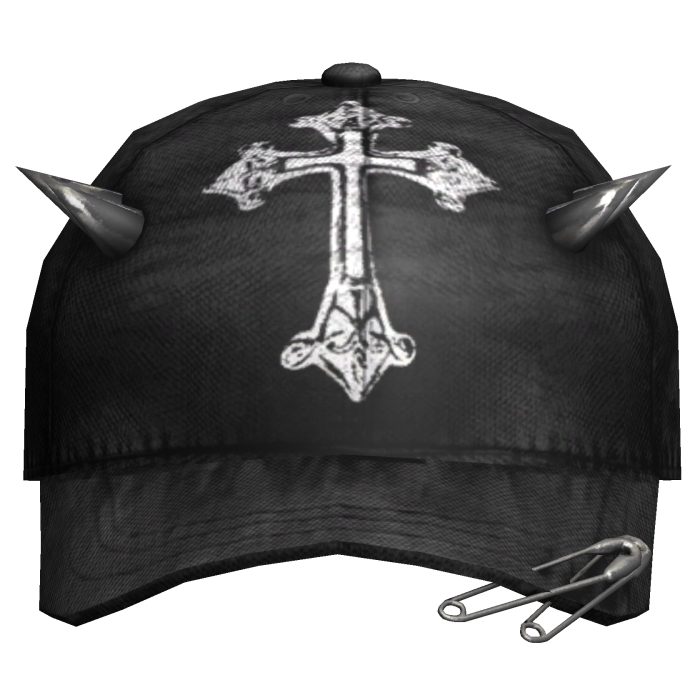 distressed worn cross cap