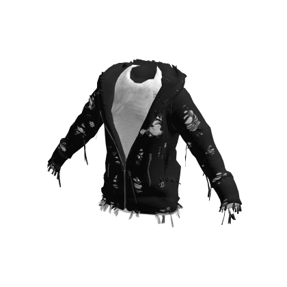 Distressed Black Zip Hoodie & Tee