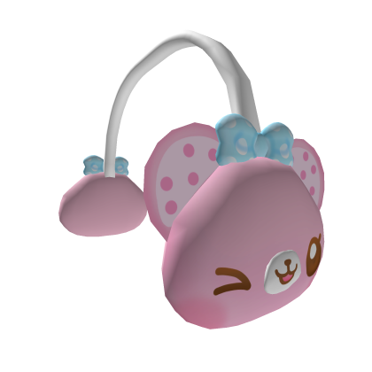 Roblox Item cutesy pink bear earmuffs