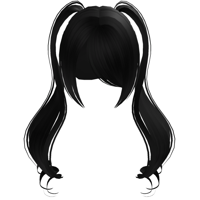 cute long swirly black pigtails w side bangs
