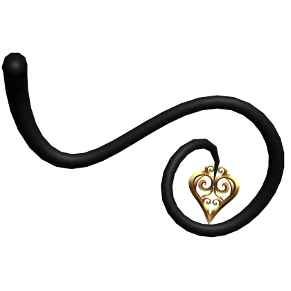 Curled Gold Heart Devil Tail