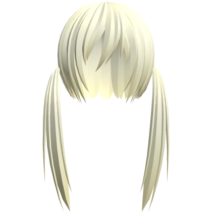 blonde razor cut low pigtails